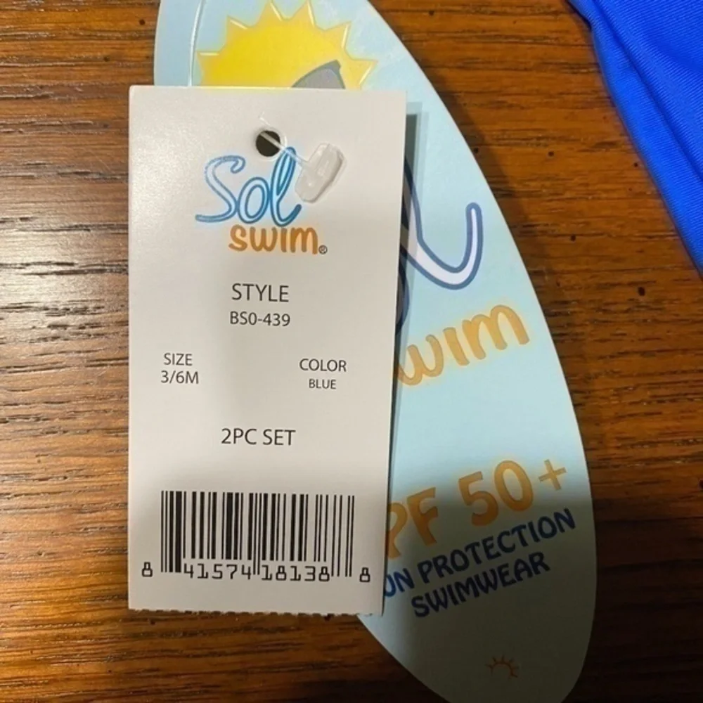 Sol Swim UPF 50 Sun Protection Boys 3/6 Months NWT